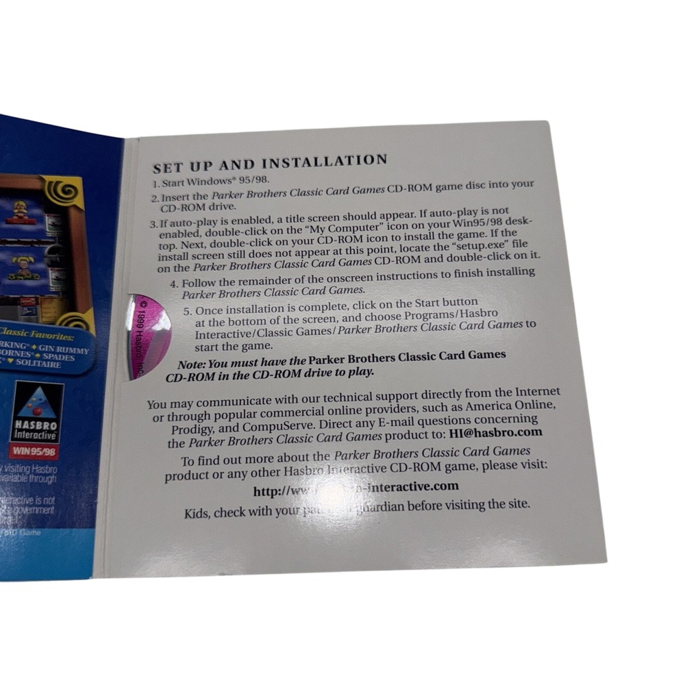 Parker Brothers Classic Card Games PC CD-ROM Hasbro Interactive Windows 95 / 98 - Picture 4 of 8